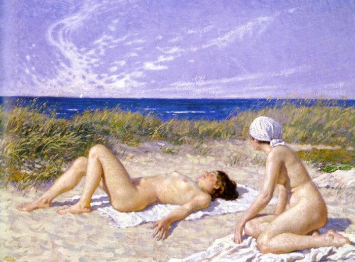 Fischer Paul Sunbathing In The Dunes. , 