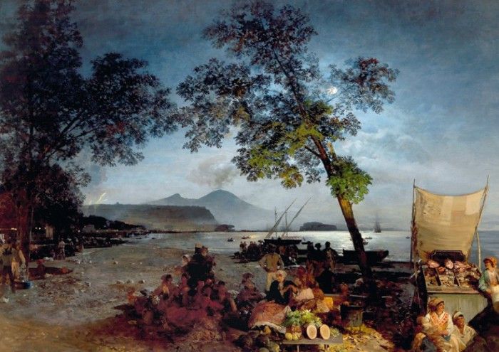 Summer Evening in the Bay of Naples. Achenbach, 
