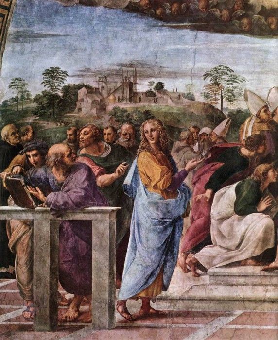 Raffaello - Stanze Vaticane - La Disputa (detail) [04]. 