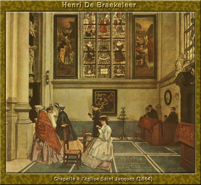 PO Vp S1 19 Henri De Braekeleer-leglise St Jacques(1864). Braekeleer,  