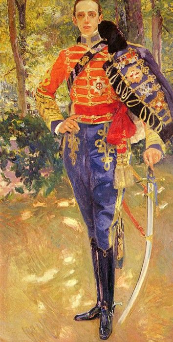 Sorolla Joaquin Retrato Del Rey Don Alfonso XIII con el Uniforme De Husares. Sorolla Y Bastida 