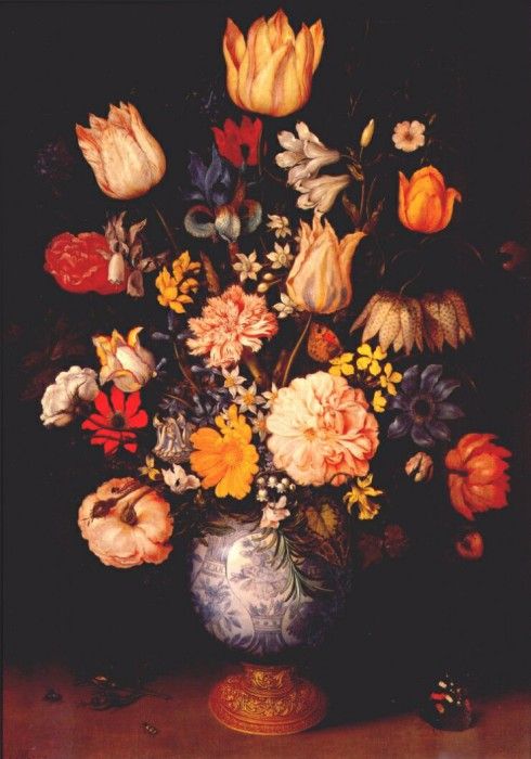 bosschaert large bouquet in wan-li vase 1609. Bosschaert,  II