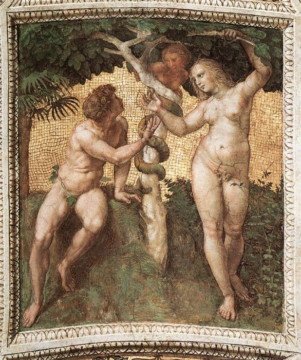 Raphael The Stanza della Segnatura Adam and Eve. 