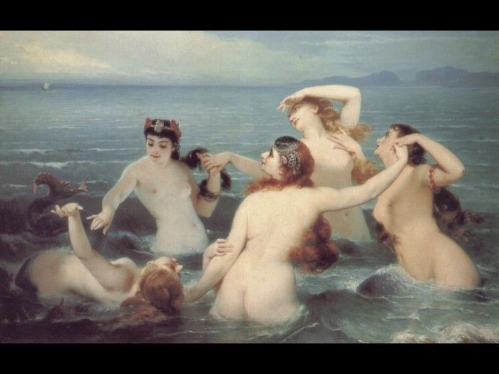 Mermaids Frolicking in the Sea. Boutibonne,  