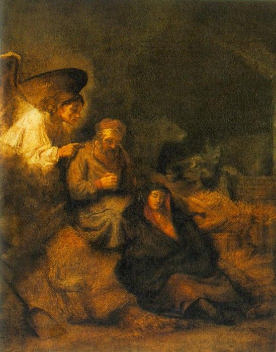 REMBRANDT THE DREAM OF ST JOSEPH 1650-55 MUSEUM OF FINE ARTS.    