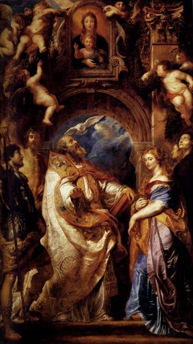 Rubens Saint Gregory With Saints Domitilla Maurus And Papianus. ,  