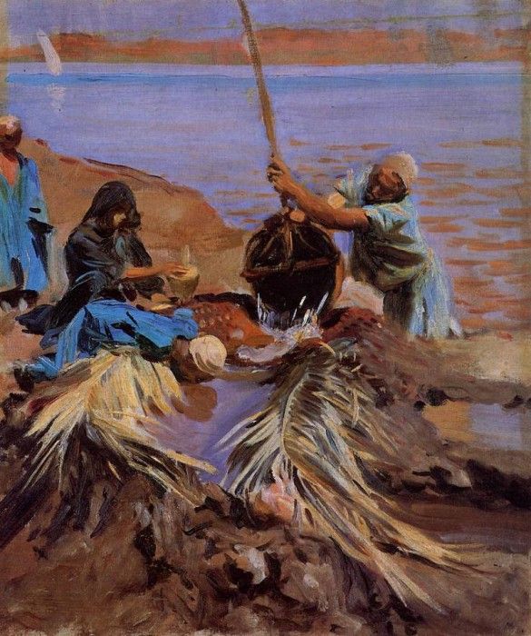 Sargent John Singer Egyptians Raising Water from the Nile. ,  