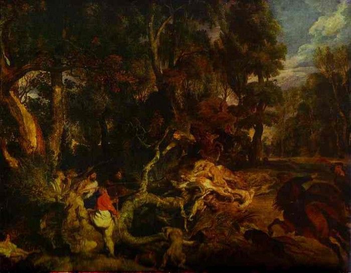 Peter Paul Rubens - A Boar Hunt. ,  