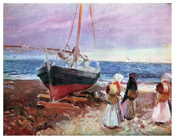 ls Sorolla 1907 Pescadoras en la playa de Valencia.  Sorolla