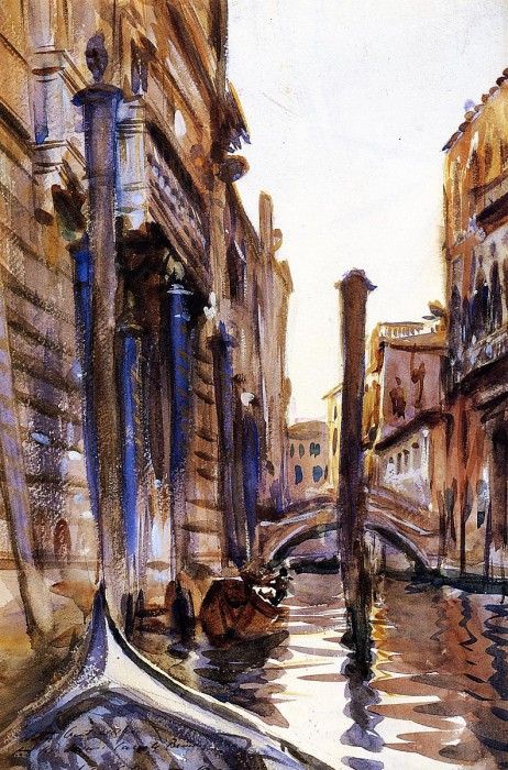 Sargent John Singer Side Canal in Venice. ,  