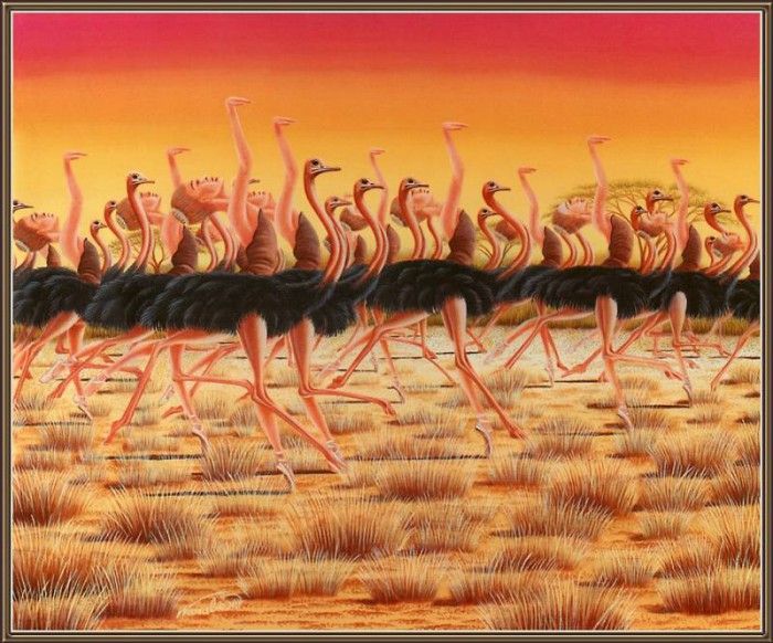 cr WarabeAska-Birds-05-Ostriches. Aska, Warabe