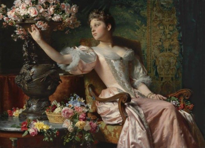 Lady with Flowers. Czachorski,   