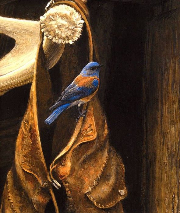 Birds 21 Chaps--Western Bluebird, 1997 Robert Bateman sqs. Bateman, 