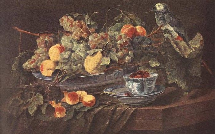 FYT Jan Still Life With Fruits And Parrot. Fyt, 