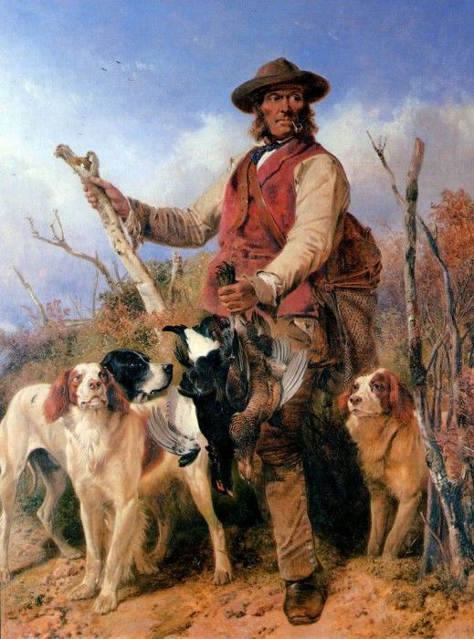Ansdell Rickard Gamekeeper with dogs Sun. Ansdell, 