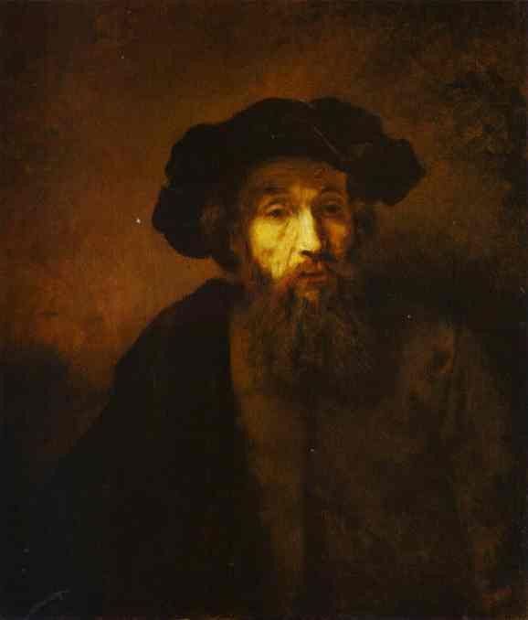 Rembrandt - A Bearded Man in a Beret.    