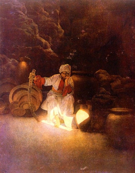Maxfield Parrish Ali Baba and The Forty Thieves, 1909 sqs. , Maxfield
