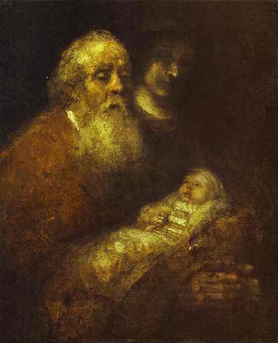 Rembrandt - Simeon with the Christ Child in the Temple.    