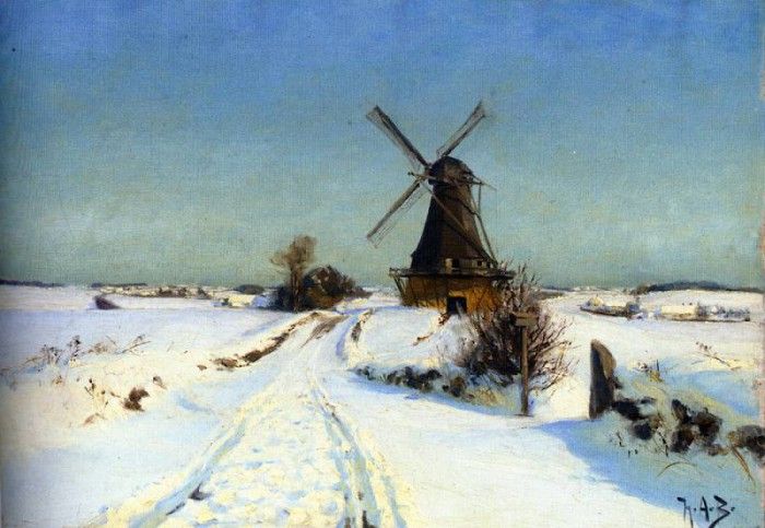 Hans Andersen Brendekilde (Vindmoue ( A Windmill). Brendekilde  
