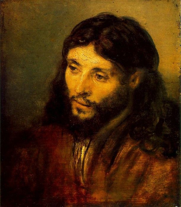 REMBRANDT YOUNG JEW AS CHRIST CA 1656 STAATLICHE MUSEEN BERL.    
