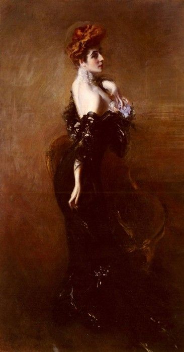 Boldini Giovanni Portrait Of madame Pages In Evening Dress. Boldini, 