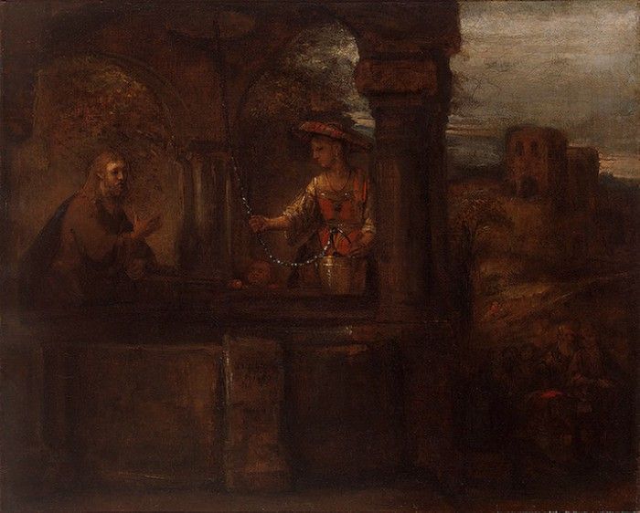 Rembrandt Christ and the Woman of Samaria, 1659, 60x75 cm, E.    