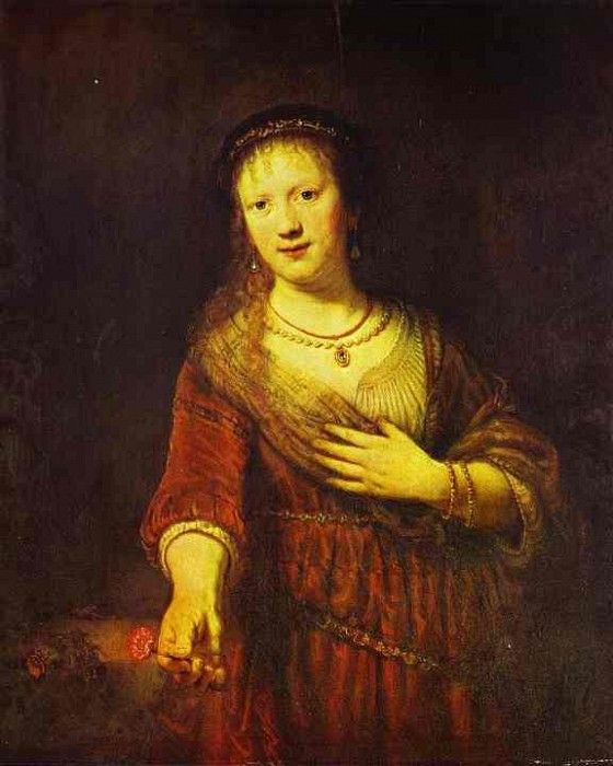 Rembrandt - Saskia at Her Toilet.    