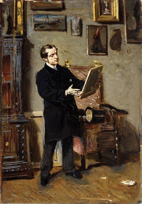 Autoritratto Mentre Osserva un Dipinto 1865. Boldini, 