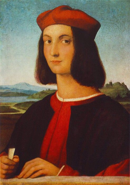 Raffaello Portrait of Pietro Bembo, 1504-06, 54x69 cm, Museu. 