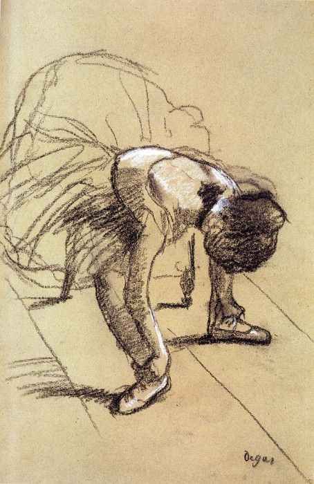 Degas Edgar Seated Dancer Adjusting Her Shoes. , --