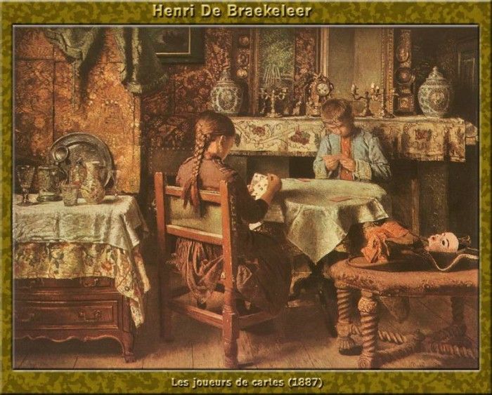 PO Vp S1 21 Henri De Braekeleer-Les joueurs de cartes(1887). Braekeleer,  