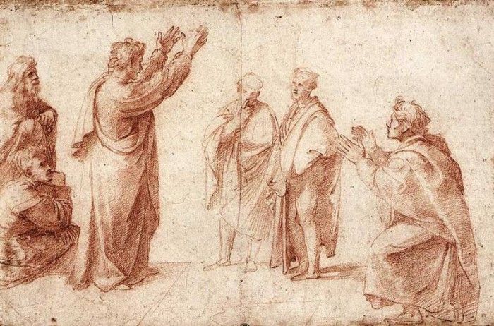 Raphael Study for St Paul Preaching in Athens. 