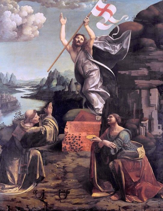      -  ,     [Giovanni Antonio Boltraffio and Marco dOggiono - The Resurrection of Christ with St.Leonard of Noblac and Lucia]. Boltraffio,  