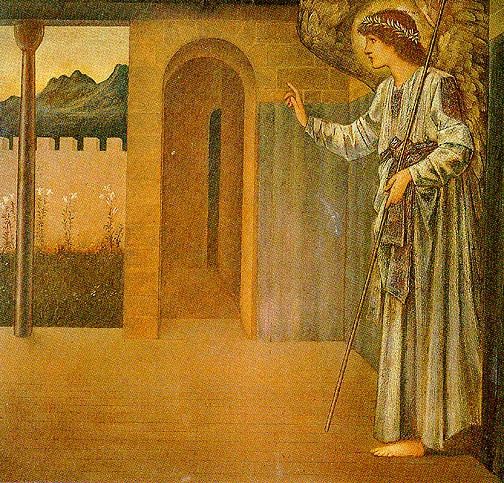 Ang20015 The Annunciation-The Angel, Gabriel-Sir Edward Burne-Jones-sqs. -   
