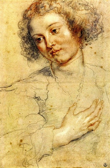 Rubens Peter Paul Head and right hand of a woman. ,  