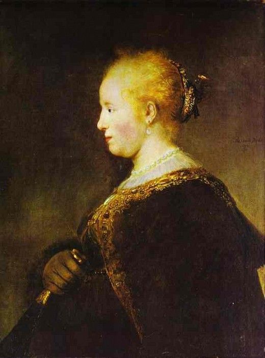 Rembrandt - Portrait of a Young Woman with the Fan.    