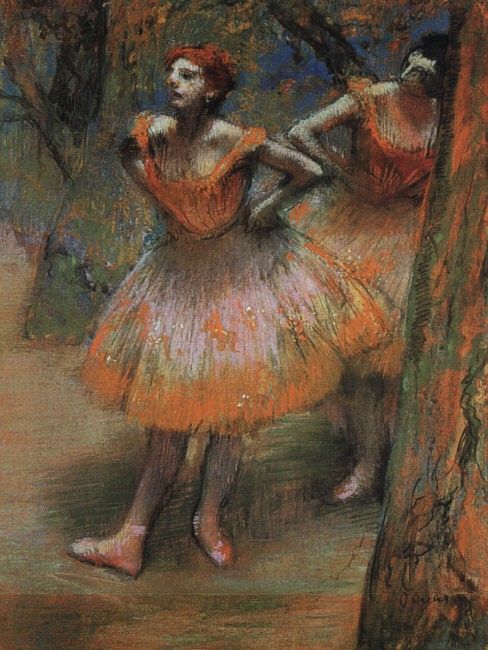 Degas Two Dancers, 1890, pastel on paper, The Art Institute . , --