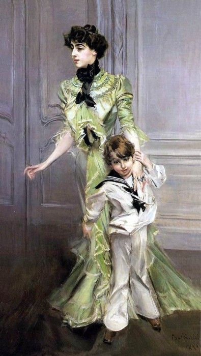Madame Georges Hugo Jeanne Hugo and Her Son 1898. Boldini, 