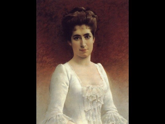A Portrait of a Young Lady in a White Dress. Berndtson 