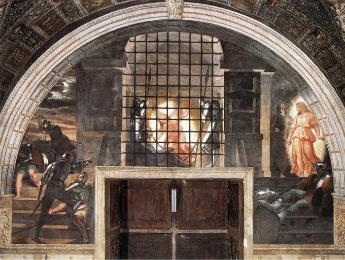Raffaello - Stanze Vaticane - The Liberation of St Peter. Raffaello