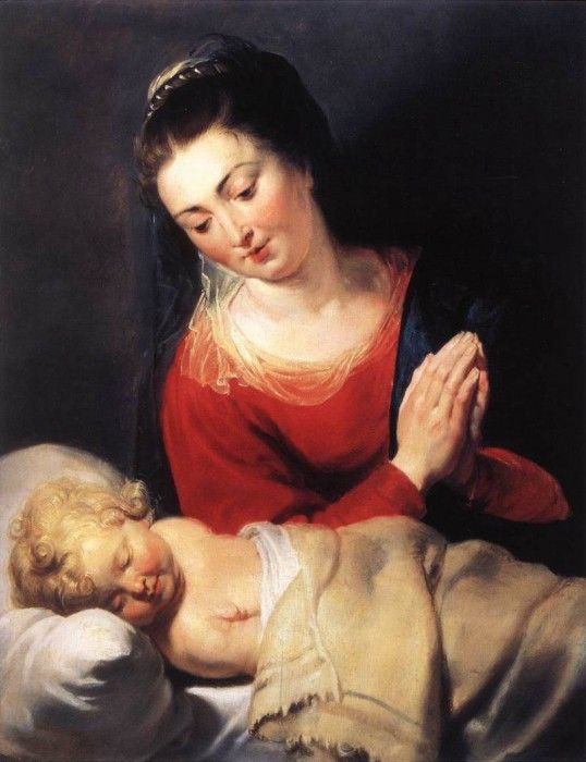 Rubens Virgin in Adoration before the Christ Child. ,  