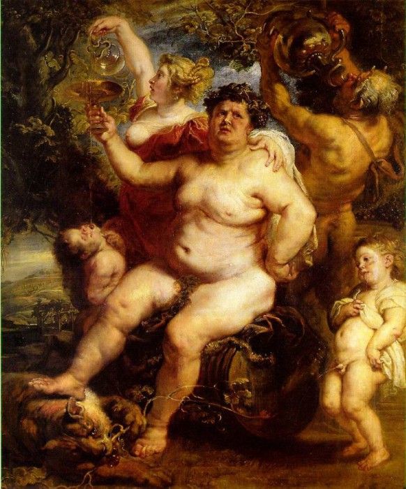 Rubens Bacchus 1638-40, Hermitage, St. Petersburg. ,  