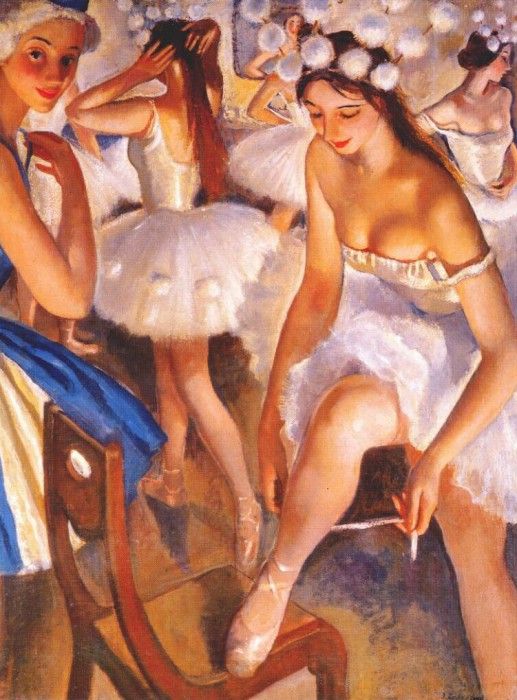 serebryakova ballet dressing room snowflakes the nutcracker 1923.    (1884-1967)