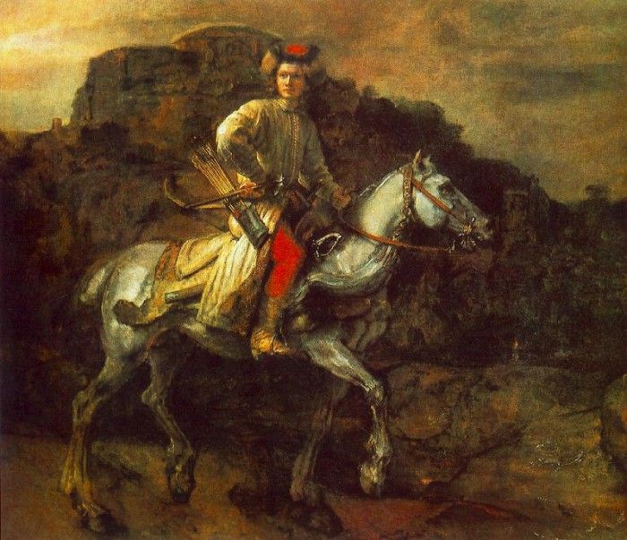 REMBRANDT THE POLISH RIDER 1655 FRICK COLLECTION NY.    