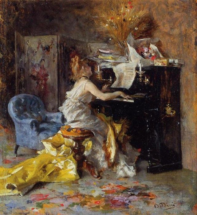 Boldini Giovanni Woman at a Piano. Boldini, 