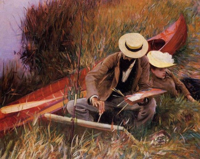 Sargent John Singer Paul Helleu Sketching with His Wife. ,  