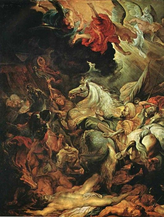 Rubens The Defeat of Sannacherib (Detail of left side) . ,  