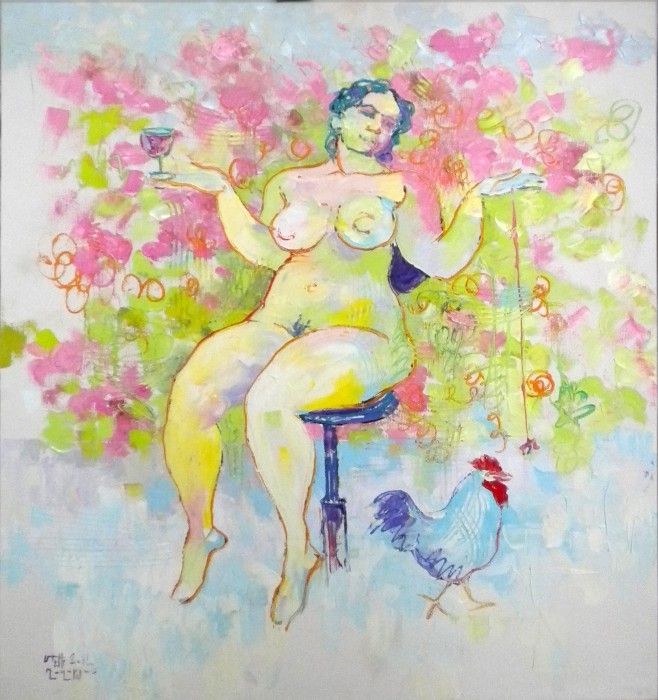 WOMAN AND COCK