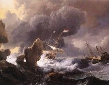 BACKHUYSEN Ludolf Ships In Distress Off A Rocky Coast. Backhuysen, Ludolf