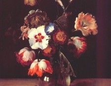 de bray flowers in glass vase 1671. ,